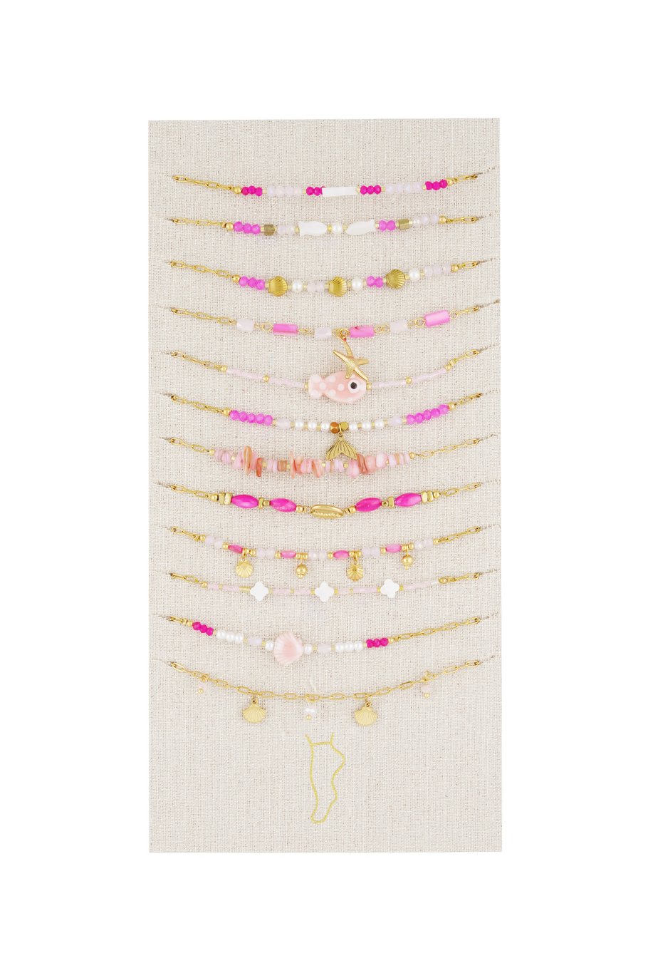 Anklet set mermaid vibe - white 