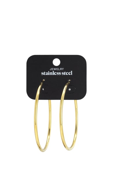 Pendientes de aro de acero inoxidable geométricos, informales, diarios, serie sencilla, joyería para mujer h5 Imagen5