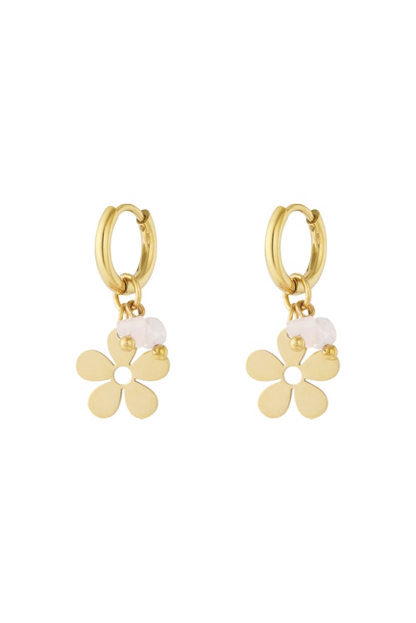Boucles d&#39;oreilles pendantes en acier inoxydable, motif floral, style décontracté et quotidien 2