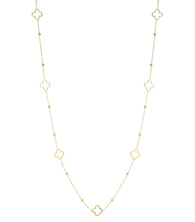 lange ketting met klaver bedels h5 