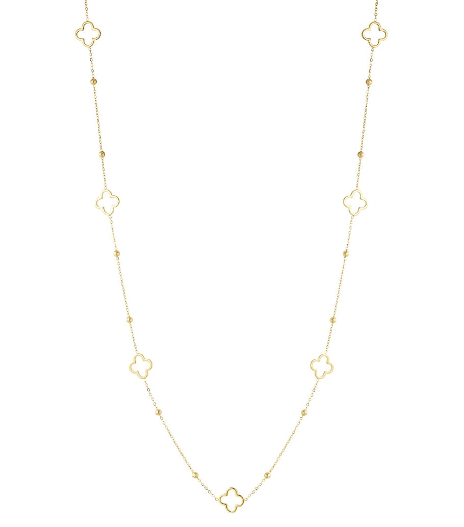 lange ketting met klaver bedels 