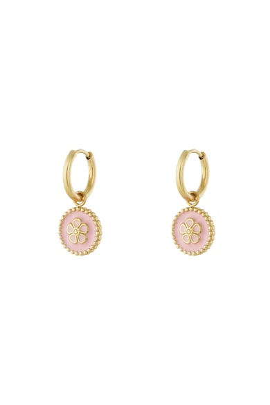 Dijes de joyería de acero inoxidable con diseño de flores, serie casual y sencilla, joyería para mujer h5 