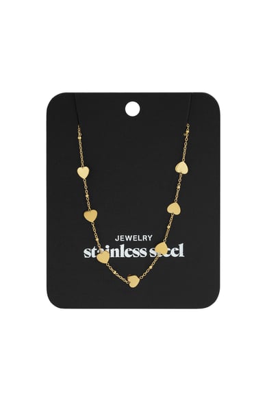 Colliers chaîne en acier inoxydable, série cœur, décontracté, quotidien, simple, bijoux pour femmes h5 Image3