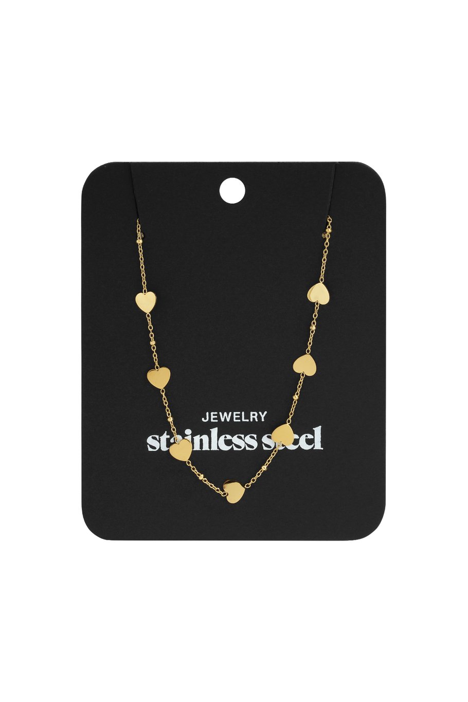 Colliers chaîne en acier inoxydable, série cœur, décontracté, quotidien, simple, bijoux pour femmes h5Image3