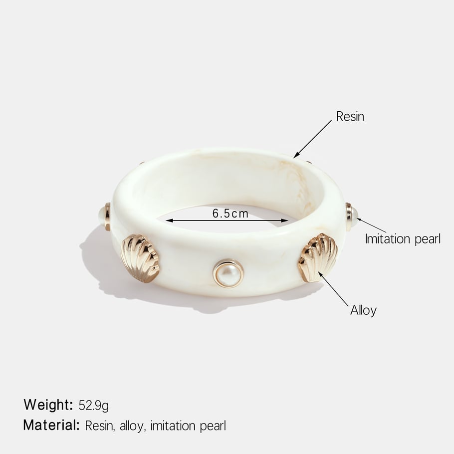 1 Piece Retro Shell Shape Resin Bangle Picture2