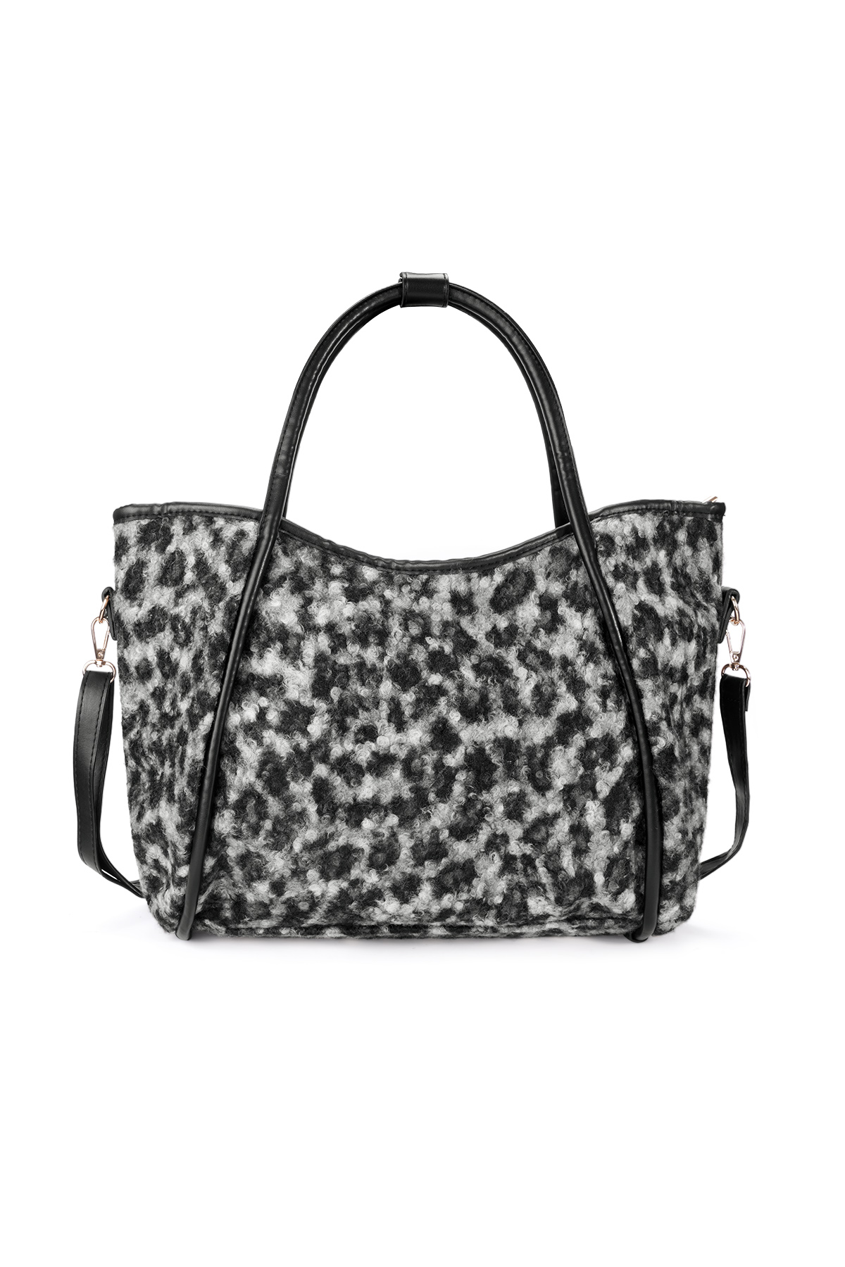 Bolsos de mano con estampado de leopardo, informales, de algodón, accesorios diarios h5 Imagen4