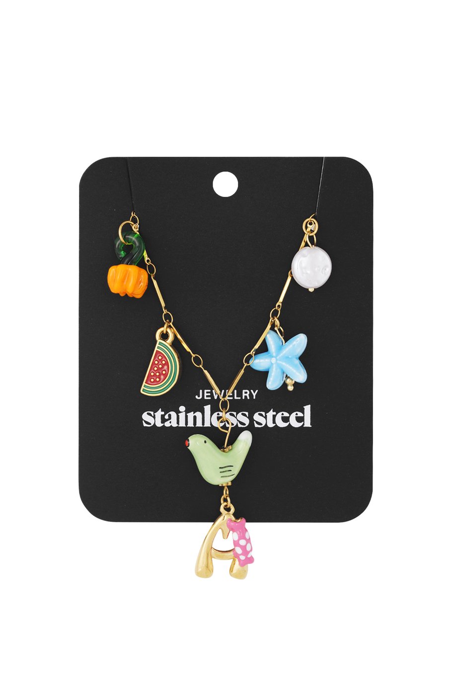 Collana con iniziali felici e ciondoli Immagine4