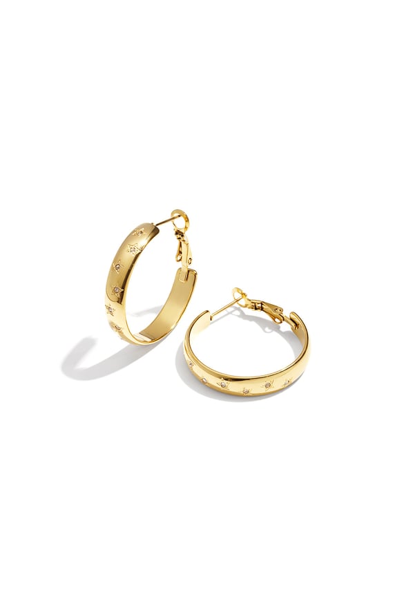 Stainless Steel Hoop Earrings Star Casual Daily Simple Series Women's jewelry 2