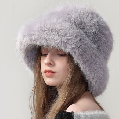 Cappelli da donna in peluche spesso e versatile, tinta unita, 1 pezzo h5 Immagine3