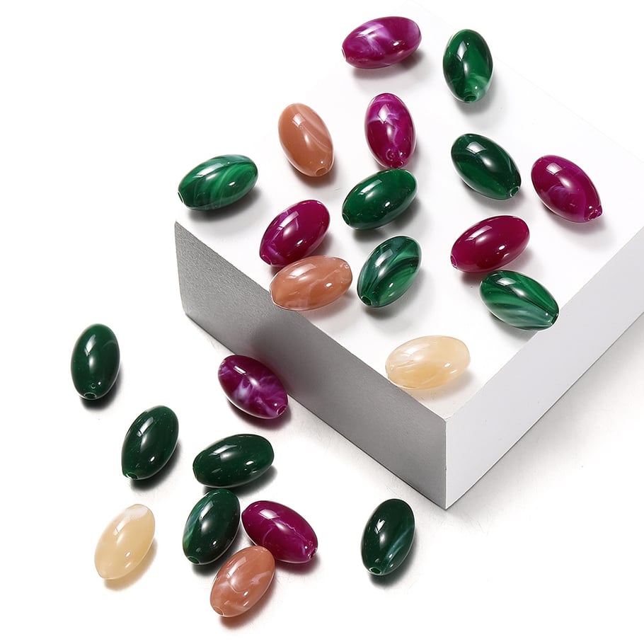 1 Paket Kendin Yap Oval Akrilik Takı Boncuğu h5Resim2