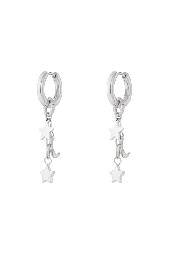 Boucles d&#39;oreilles pendantes en acier inoxydable, style étoile, décontractées et quotidiennes 2