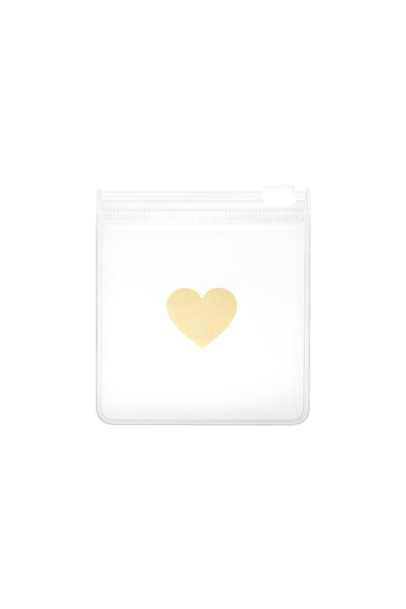 Plastic packaging bag with heart Transparent PVC