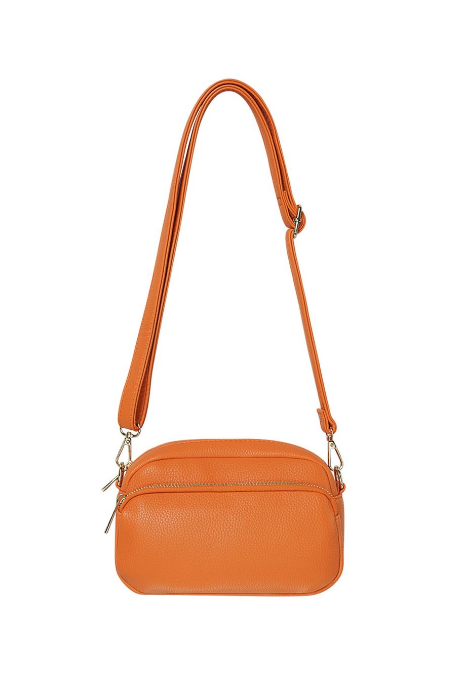 Umhängetasche mit Fronttasche Orange Polyurethan Bild7