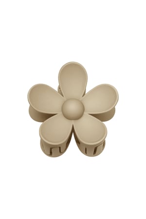 Solid color matte daisy flower hair clip camel Resin h5 