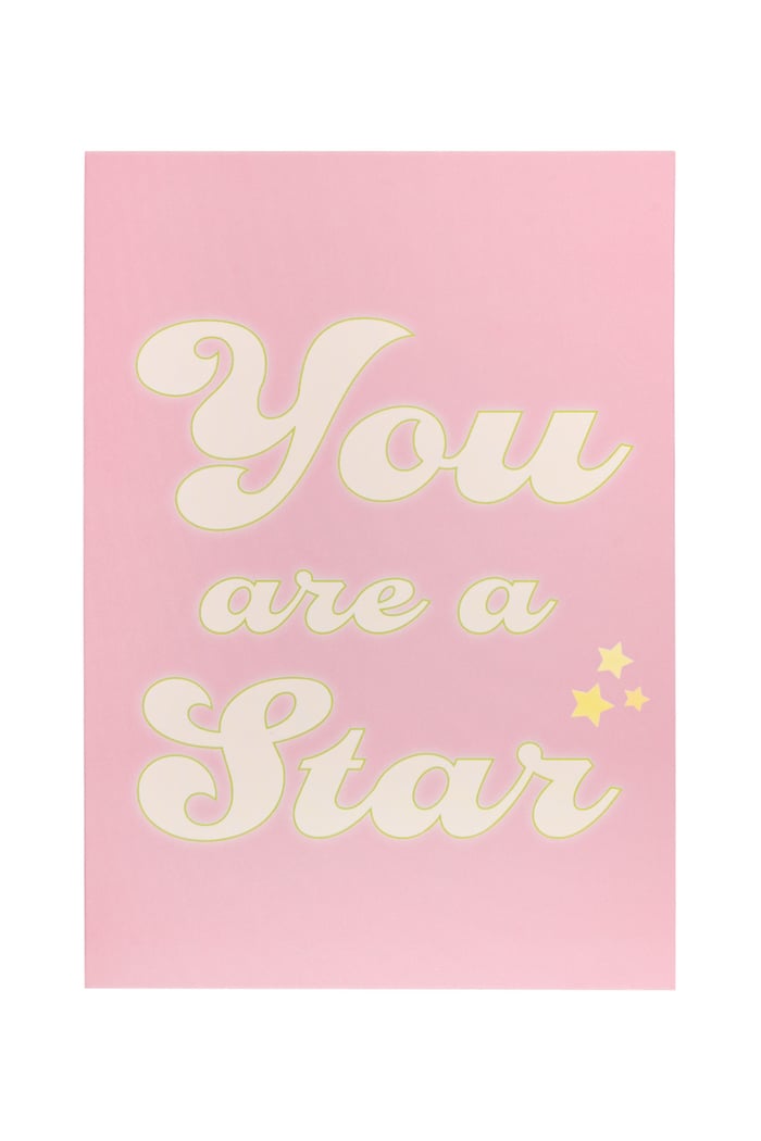 Greeting card you are a star pink 