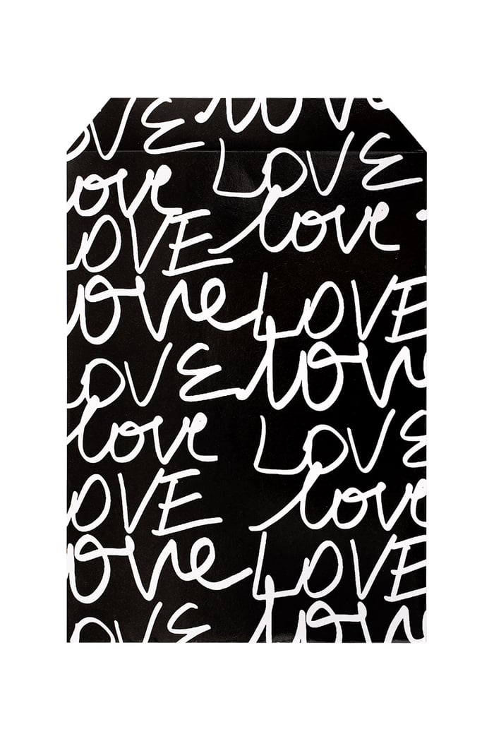 Jewelery envelope love print black 