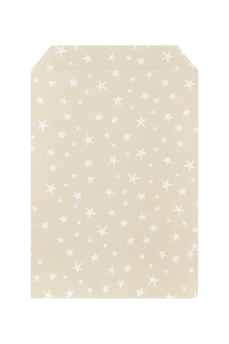 Jewelery envelope beige with white stars