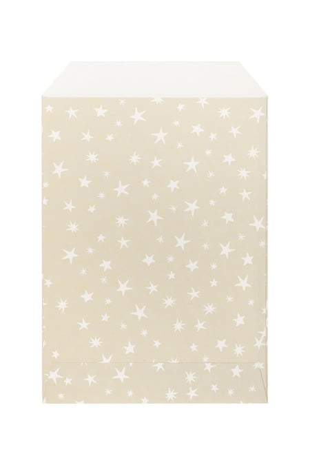 Sieradenenvelop beige met witte sterren