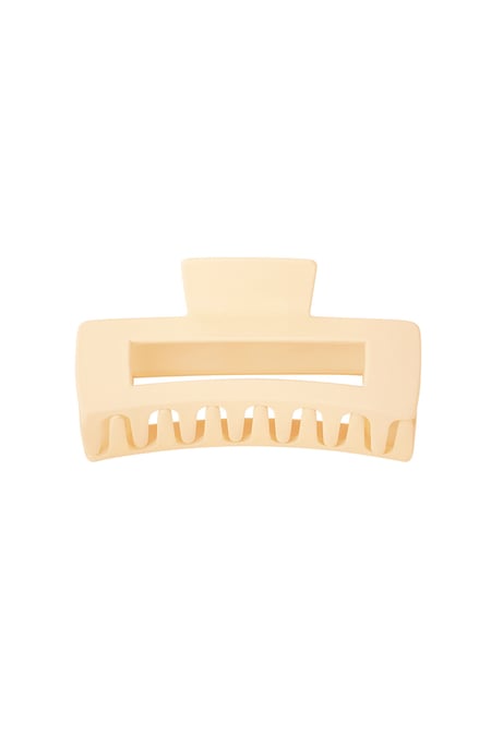 Hair clip rectangle - beige Plastic