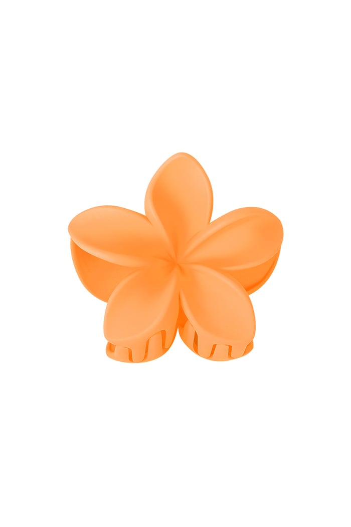 Hair clip flower - orange Plastic 