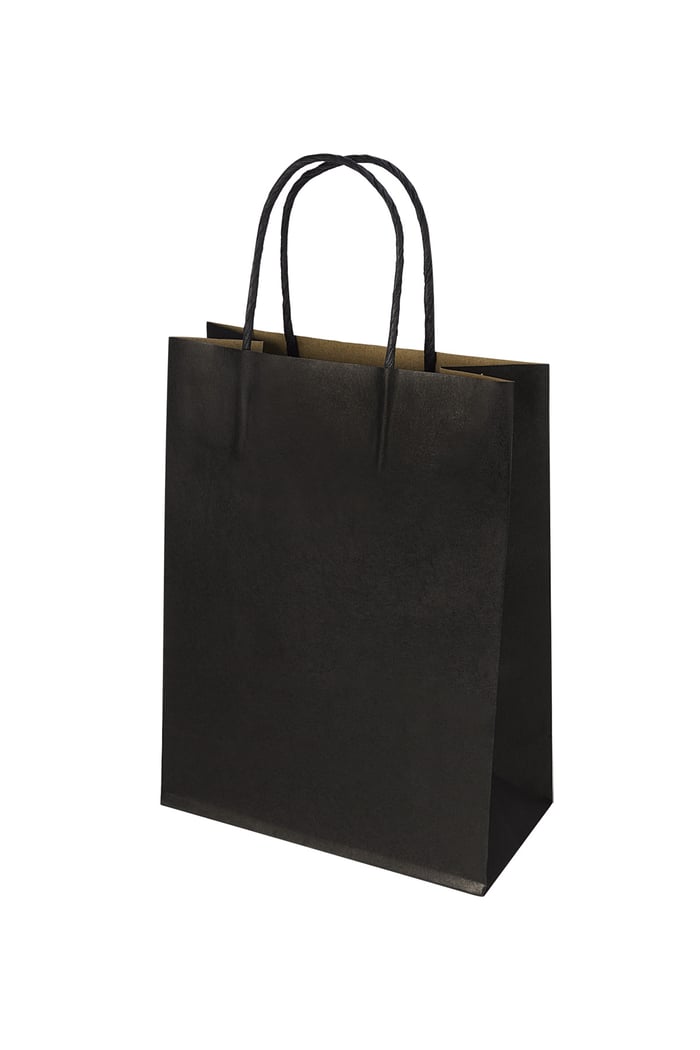 Plain color bags 50 pieces medium - black Paper 