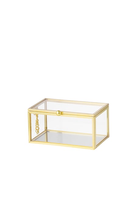 Glass jewelry box small - transparent Copper 2