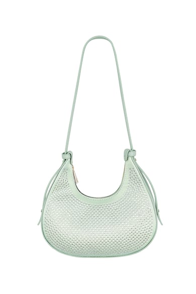 Croissant-Tasche Weiß Glitzer - PU h5 