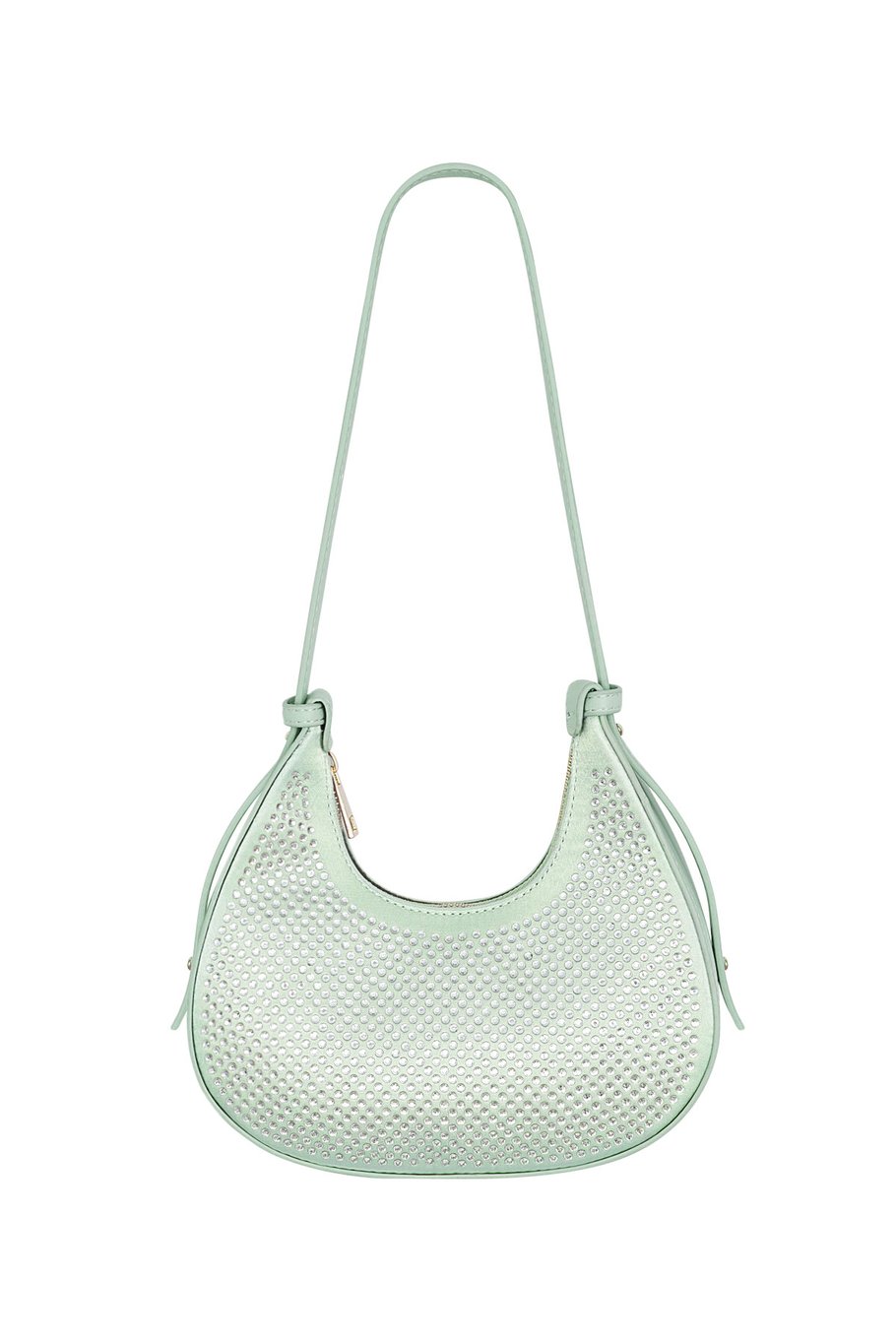 Croissant-Tasche Weiß Glitzer - PU 