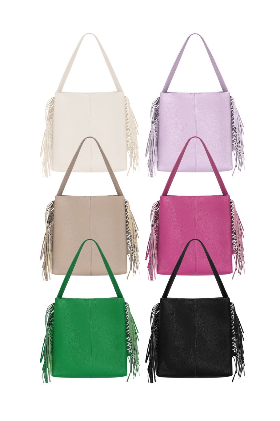 Bolso flecos - PU blanco Imagen6