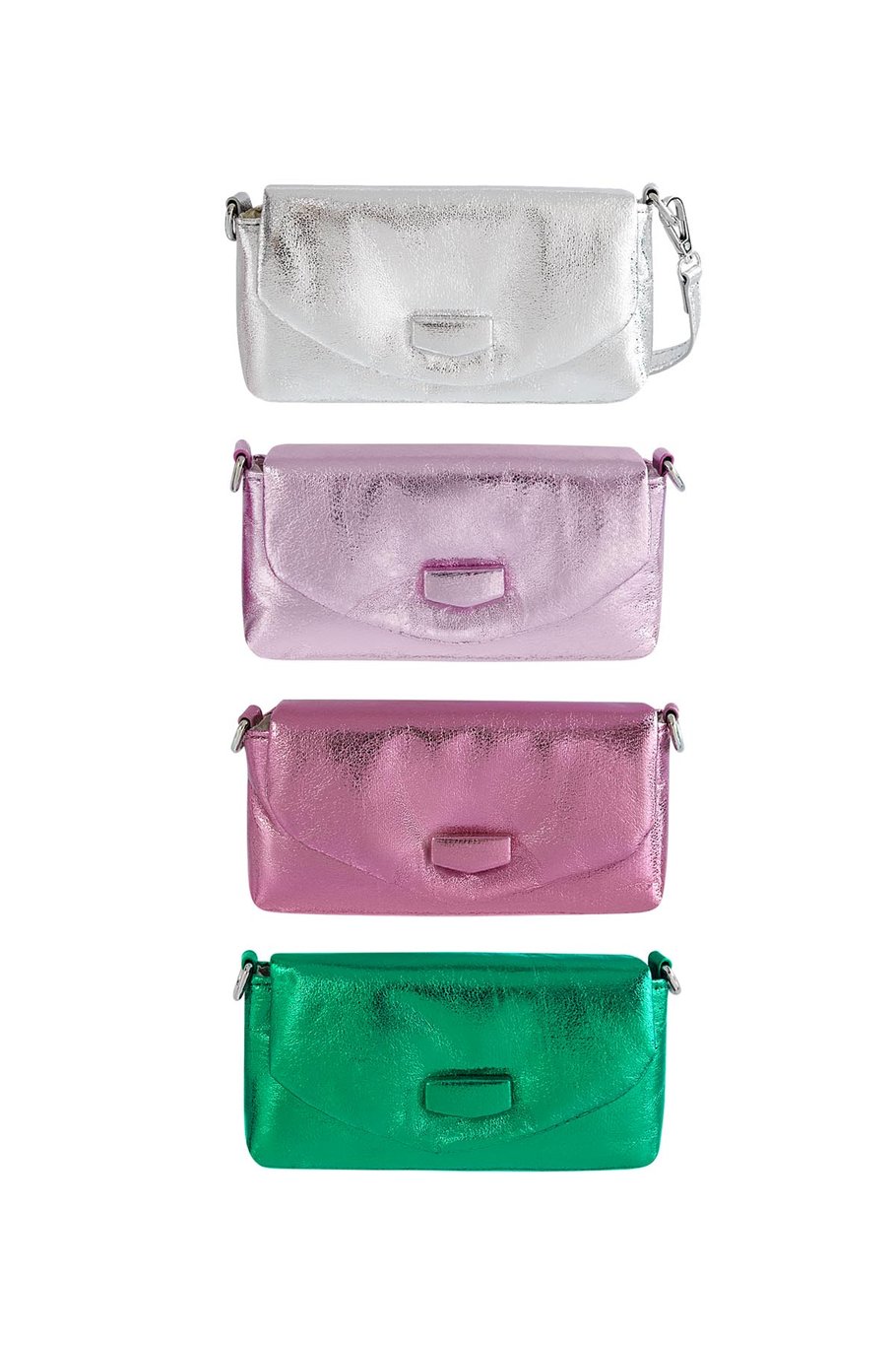 Tasche metallic klein - silbernes PU Bild7