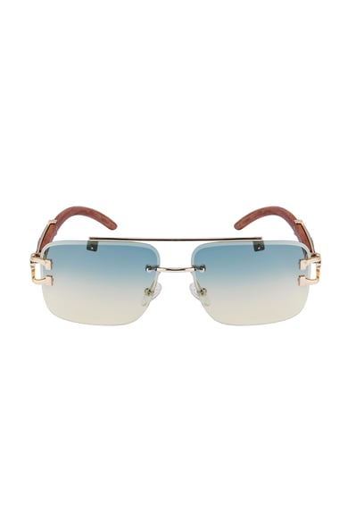 Sonnenbrille Holzdetails Leopard Bright Blue h5 Bild2
