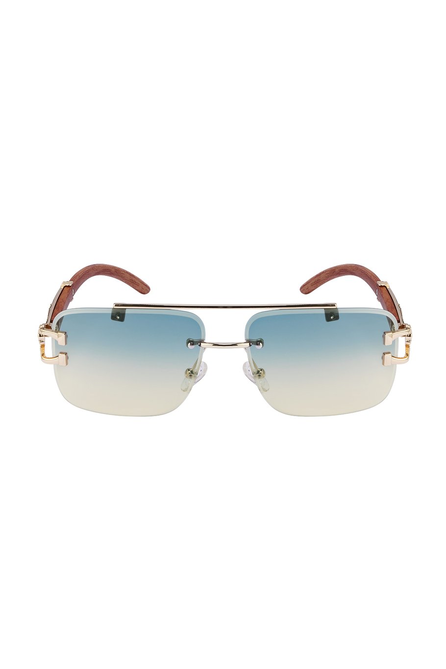 Sonnenbrille Holzdetails Leopard Bright Blue Bild2