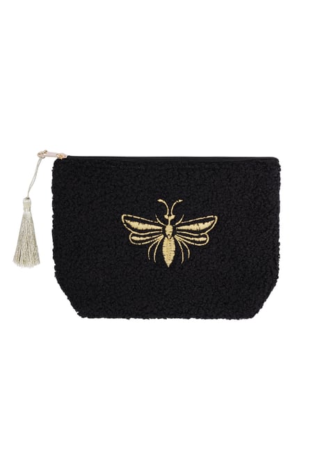 Make-up bag teddy bee - black