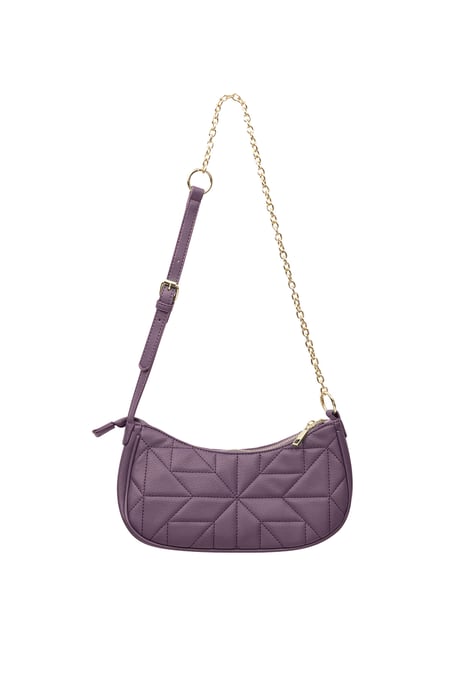 Stitched Shoulder Bag Gold Color Hardware - Purple 2