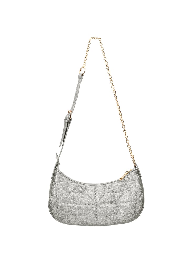 Stitched shoulder bag Gold Color hardware - gray 