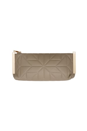 Stitched clutch Gold Color hardware - camel h5 