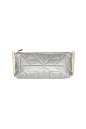 Stitched clutch Gold Color hardware -silver h5 