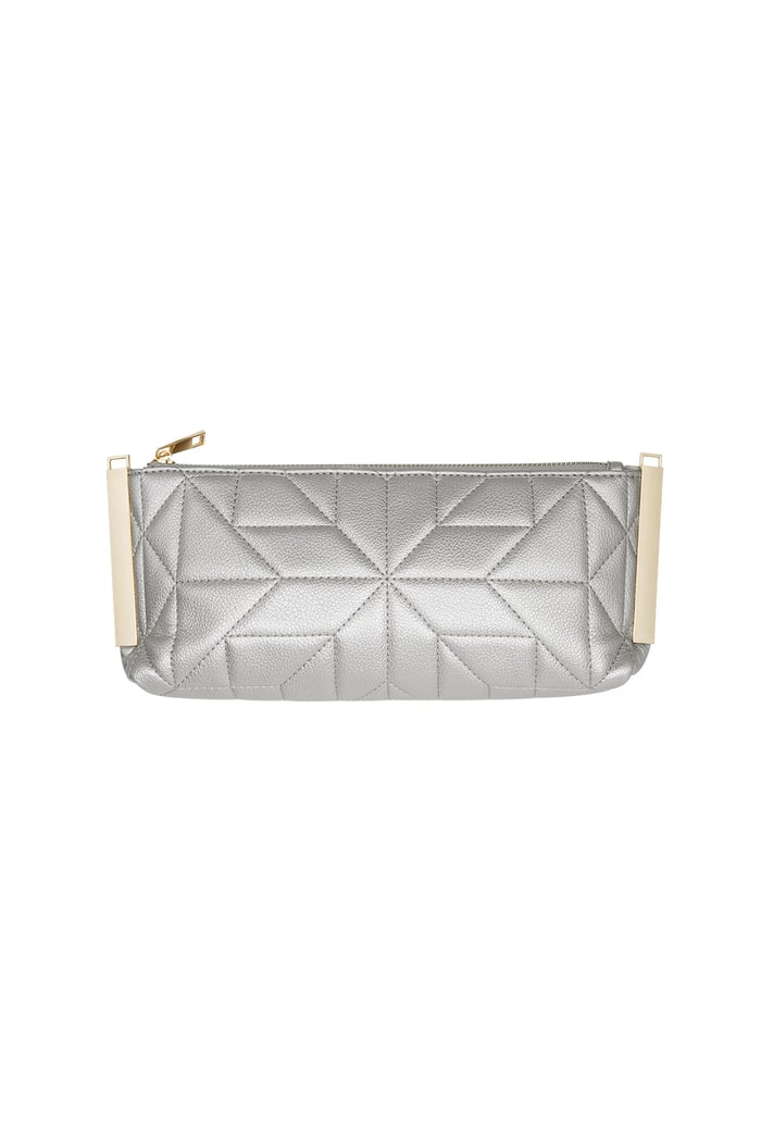 Stitched clutch Gold Color hardware -silver 