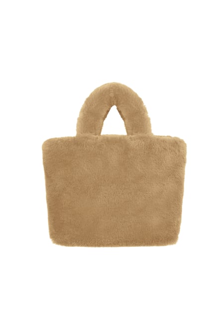 Faux fur city bag small - beige 2