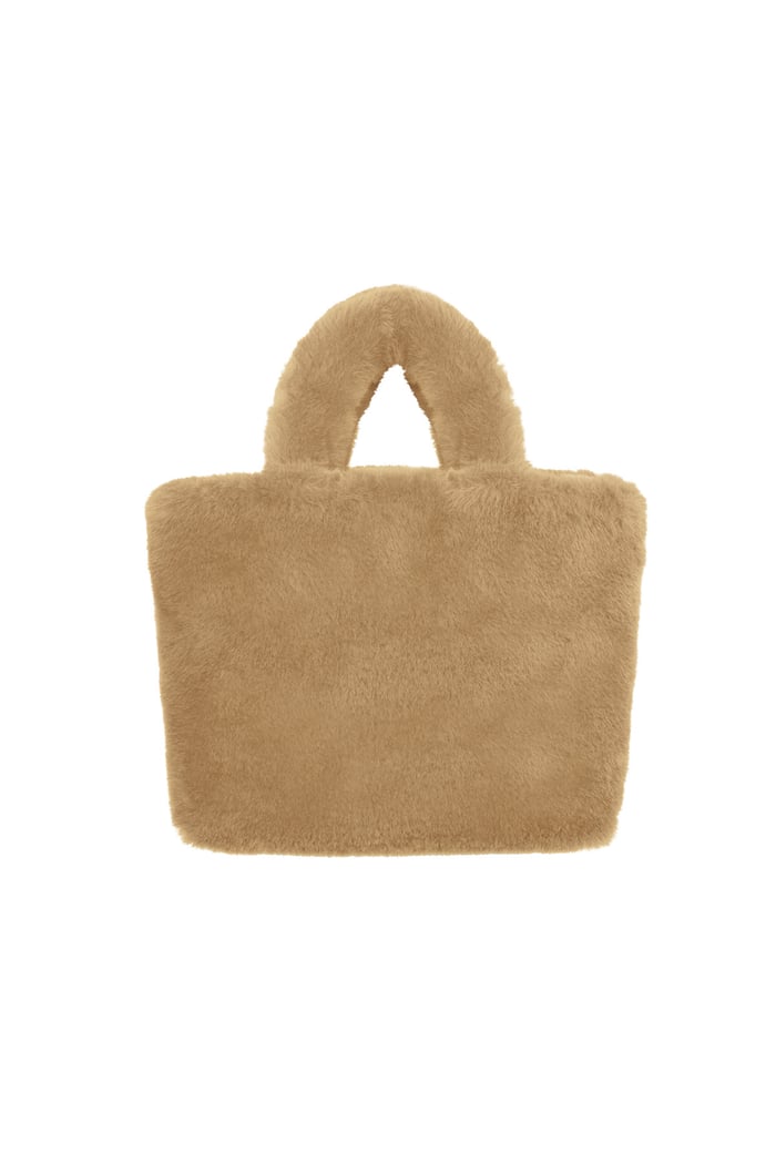 Faux fur city bag small - beige 