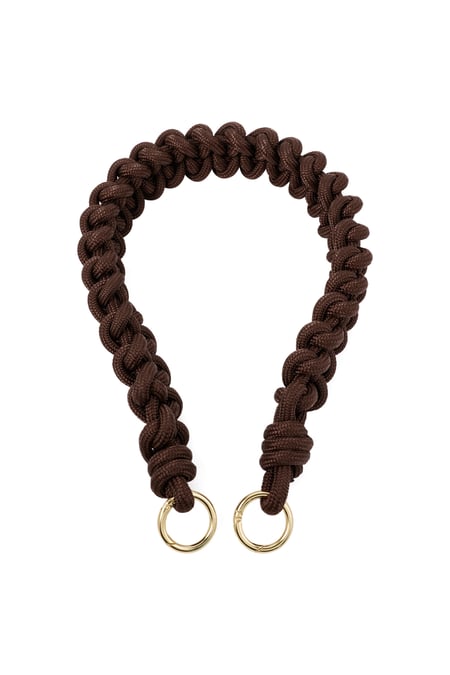 Braided bag strap dark brown 2