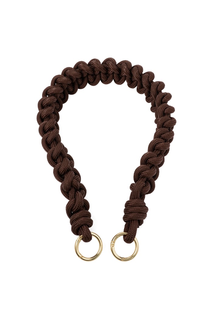 Braided bag strap dark brown 