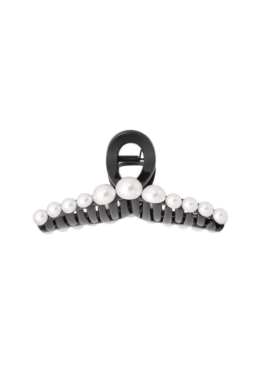 Hair clip small pearls - black