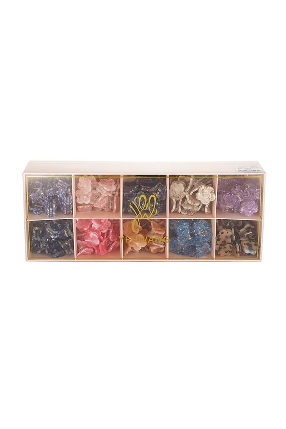 Hair clip box colorful flowers shaped - multi 2