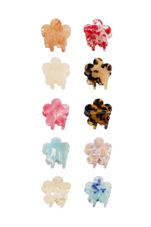 Hair clip box flower shaped - multi h5 