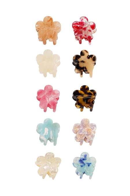 Hair clip box flower shaped - multi 2