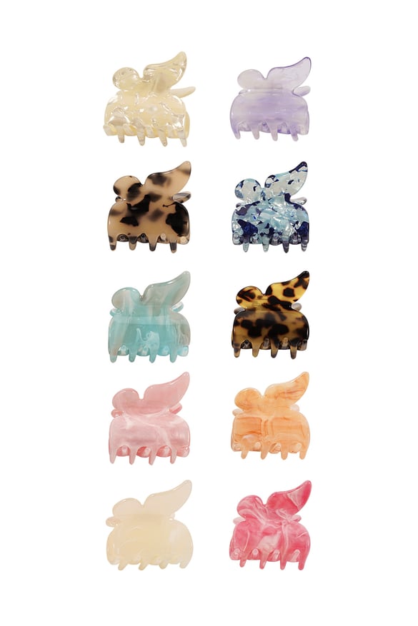 Hair clip box butterfly shape - multi 2