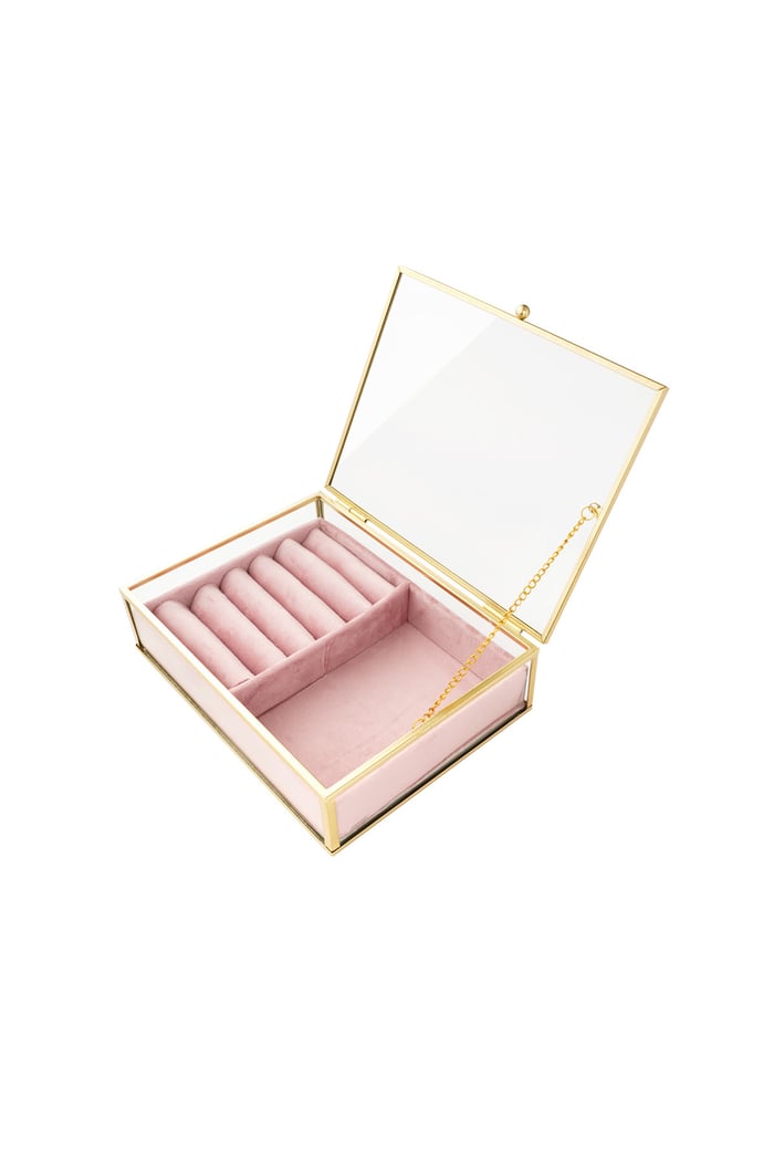 Glass two-compartment display - pink 