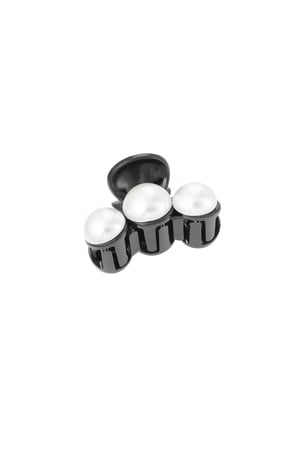 Hair clip 3 pearls black h5 