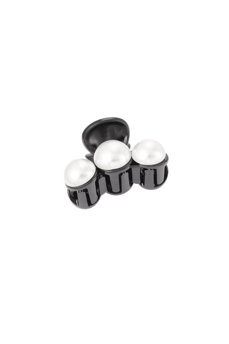 Hair clip 3 pearls black